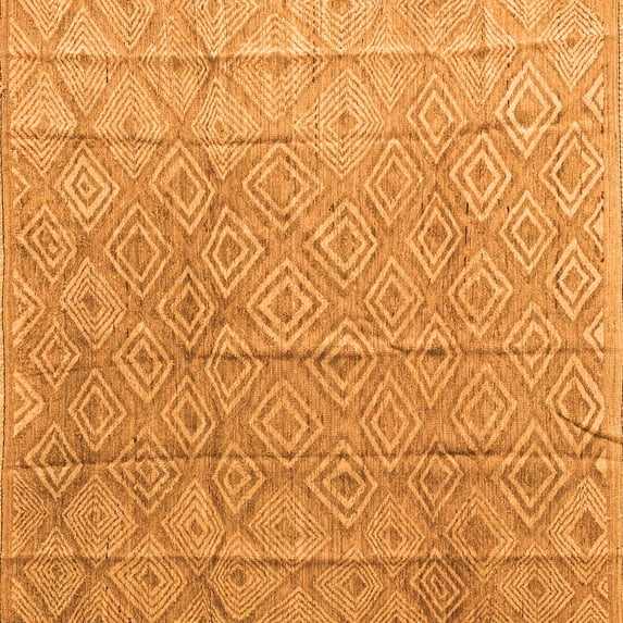 Ahgly Company Indoor Square Abstract Orange Modern Area Rugs, 6' Square