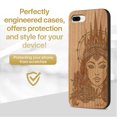 thumbnail image 2 of Case Yard Wooden Case Outside Soft TPU Silicone, Slim Fit Shockproof Wood Protective Phone Cover for Girls Boys Men and Women, Supports Wireless Charging Northern Queen Design case for iPhone-8-Plus, 2 of 7