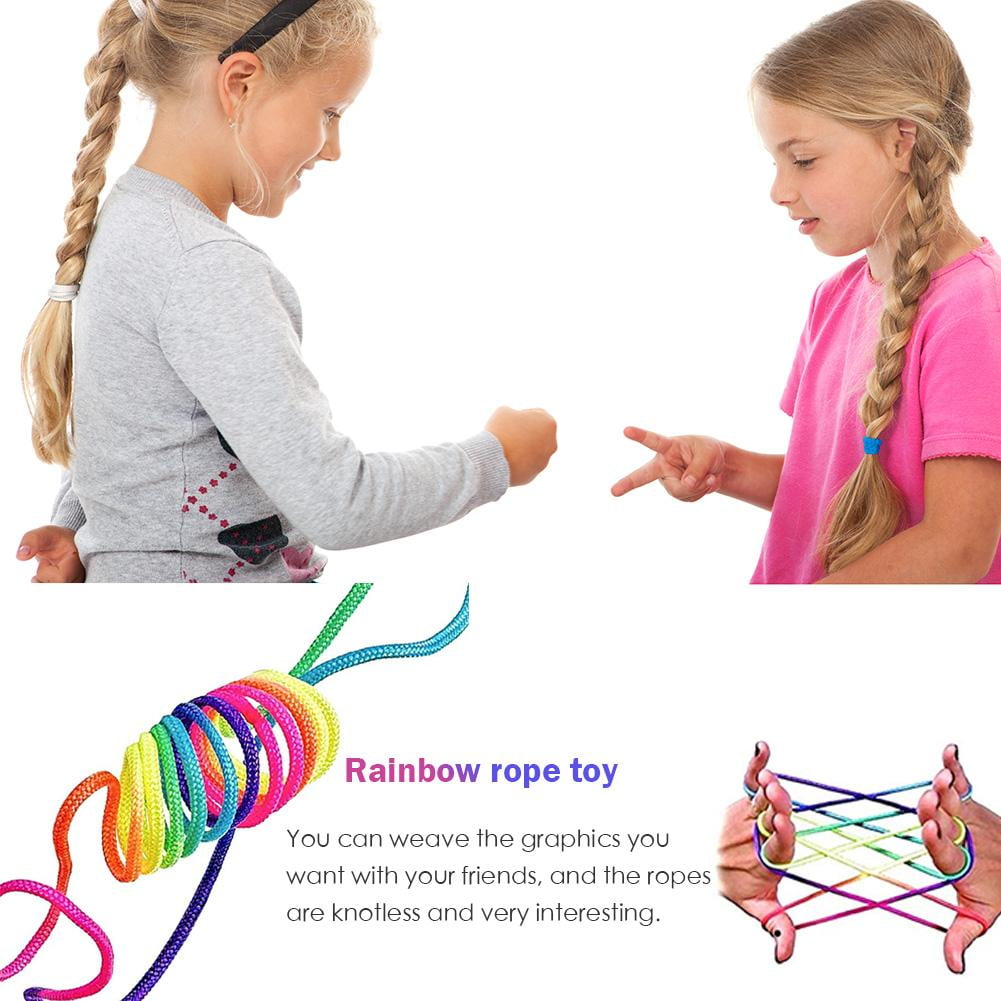 Kids Child Finger Rope Game Rainbow Color Thread Various Figures Puzzle Toy Gift 
