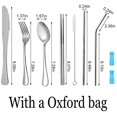 thumbnail image 3 of Travel Cutlery Set Flatware Set Portable Utensils,Silverware Set Reusable Stainless Steel Tableware with Case Camping 8pcs Including Knife Fork Spoon Chopsticks Cleaning Brush Straws(Silver), 3 of 5