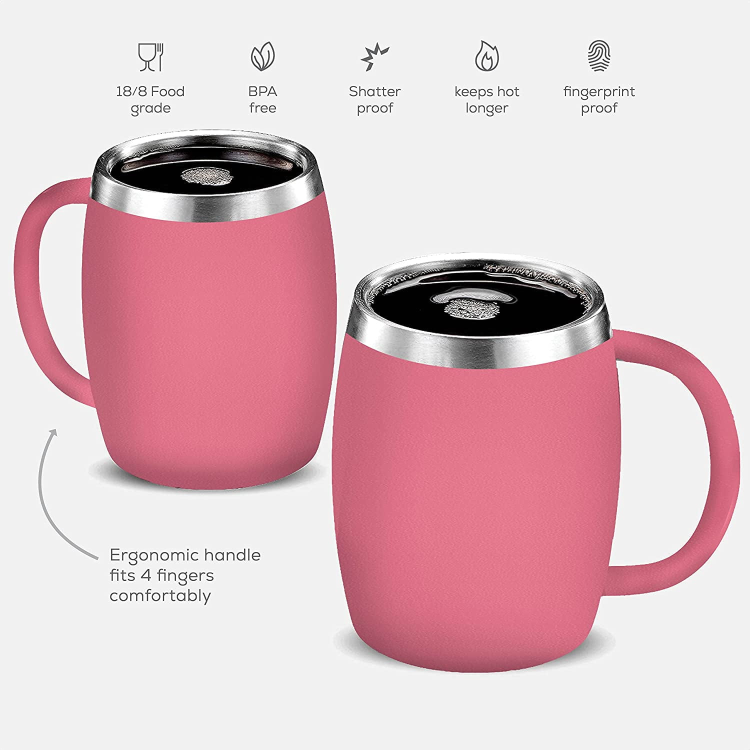 REDUCE 14 oz Insulated Coffee Mug with Handle and Flo-Motion Lid - Perfect  Travel Mug with Handle fo…See more REDUCE 14 oz Insulated Coffee Mug with