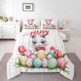 thumbnail image 1 of Erosebridal Cute Bunnies Rabbit Bedding Todder Comforter Set for Kids, Happy Easter Down Comforter, Reversible 2 Pieces, 1 of 8
