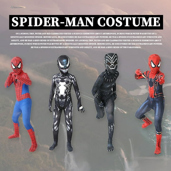 12 Kids Superhero Spiderman Costume Bodysuit for Kids Spandex Zentai Halloween Cosplay Jumpsuit 3D Style