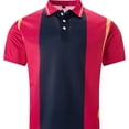 thumbnail image 3 of Telankuip Mens Striped Color Blocking Polo Shirts Summer Lightweight Quick-Dry Short Sleeve Casual Collared T Shirts with Pocket Stretch Slim Fitted Quarter Button Sports Tee 4-Red XL, 3 of 4