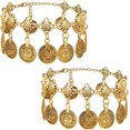 thumbnail image 1 of Tobillera de playa para mujer Sailing Cadena de tobillo gitana 2 uds oro 18 cm, 1 of 5