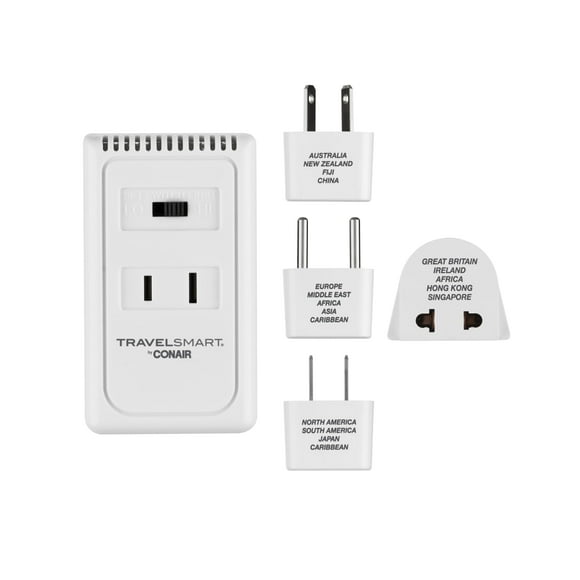 Convertidor de voltaje y adaptador de viaje universal Conair