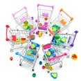 thumbnail image 2 of "SamFansar Stainless Steel Mini Handcart Supermarket Shopping Cart Food Holder Kids Toy,Random Color S", 2 of 10