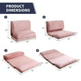 thumbnail image 2 of ZAFLY Single Folding Sofa Bed, Foldable Futon Couch Bed, Sleeper Sofa Guest Bed, Folding Foam Mattress, Upholstered Convertible Floor Mattress for Living Room/Apartment (Single, Pink), 2 of 7