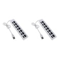 thumbnail image 2 of Wisewang USB Hub 4/7 Port USB 1.1 Hub Splitter With ON/OFF Switch White 7 holes 2Set, 2 of 6