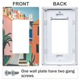 thumbnail image 3 of Yayeee Rocker Switch Wall Plate 2-Gang 4.7"x4.6" Home Decorative Outlet Cover, Art City, 3 of 6