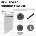 thumbnail image 4 of Hanging Chalkboard Menu Sign – Magnetic Metal Café Display, White Frame with White Board, 18" x 24", 4 of 7