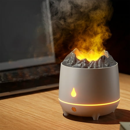 

Deals of the Day! Flame Diffuser Humidifier with 2 Color Flame Effects Essential Oil Aromatherapy for Home and Bedroom USB Powered Black Clearance White