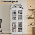 thumbnail image 4 of 71.65" Tall Arched Cabinet, Kitchen Pantry Cabinet with Wood Doors, 5-Tier Bookshelf Modern Farmhouse Arched Bookcase, Wooden Display Bookcase for Home Office Bar Living Room, 4 of 8