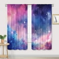thumbnail image 2 of Kids Galaxy Outer Space Nebula Curtains 42W x 63L Inch Rod Pocket Blue Universe Planets Boys Girls Constellation Fantasy Starry Stars Trippy Bedroom Living Room Window Drapes Fabric 2 Panels, 2 of 5