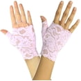 thumbnail image 3 of ToBeInStyle Women's Floral Lace Fingerless Gloves - One Size - Baby Pink, 3 of 6