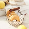 thumbnail image 2 of Cesta de almacenamiento de hierro desgastado retro creativa, cesta de frutas de cocina, cesta de pan, cesta de almacenamiento, caja de almacenamiento de escritorio artística, 2 of 5