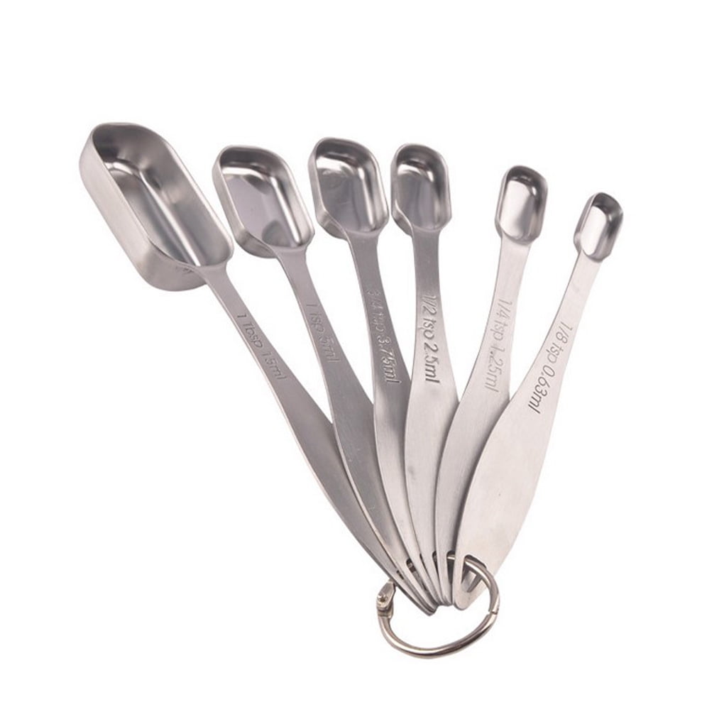 Stainless Steel Utensil Measure Measuring Spoons Set For Tea Coffee 6pcs Daily 