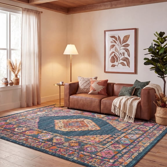 Safavieh Madison Emmet Traditional Oriental Area Rug, Blue/Fuchsia, 8' x 10'