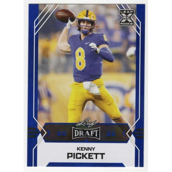 NFL 2022 Draft Football Kenny Pickett Blue Trading Card #09 (Rookie) (Leaf)
