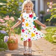 thumbnail image 1 of Zpanxa Robes d'Été pour Filles Décontractées à Manches Courtes Col Rond Imprimé Robe en Polyester Spandex Multicolore 6 Ans, 1 of 7