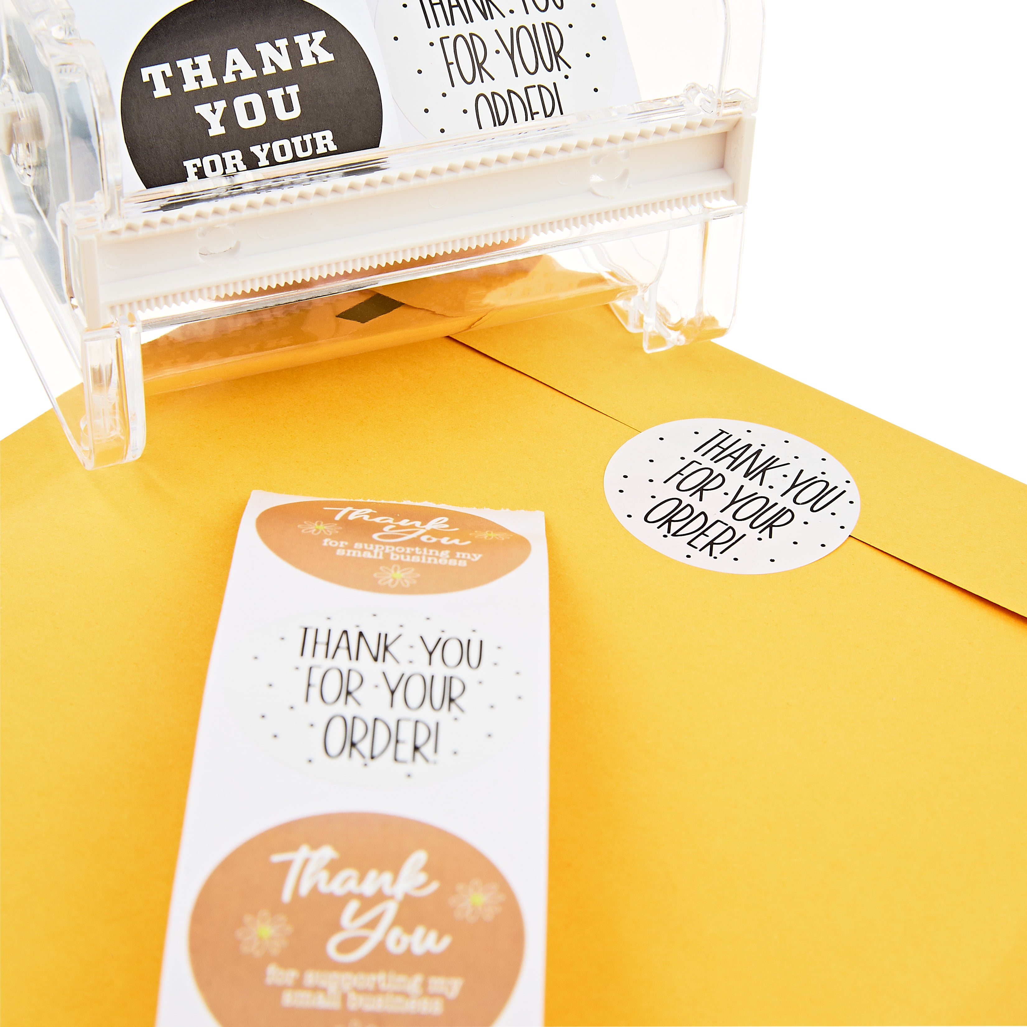 Pen+Gear Thank You Stickers and Dispenser, 500 Stickers, 4 Different Designs
