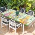 thumbnail image 2 of Easter Table Cloths for 8 Foot Rectangle Tables, Gnomes Flowers Duck Eggs Green Lattice Wooden Patio Waterproof Elastic Fitted Tablecloths, Washable Rectangular Table Cover for Camping, 2 of 8