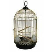 YML 1564BRASS Round Top Bird Cage, Small, Brass