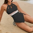 thumbnail image 4 of Afdoent One Piece Swimsuits For Women Ladies Solid Color Patchwork Swimsuit Beach Swimwear, 4 of 9