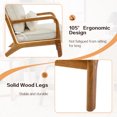 thumbnail image 6 of Capri Modern Accent Chair, Mid-Century Solid Wood Arm Chair, Upholstered Reading Chair with Lumbar Pillow, Sofa Side Chairs for Living Room Bedroom Guest Room, Beige/B, 6 of 9