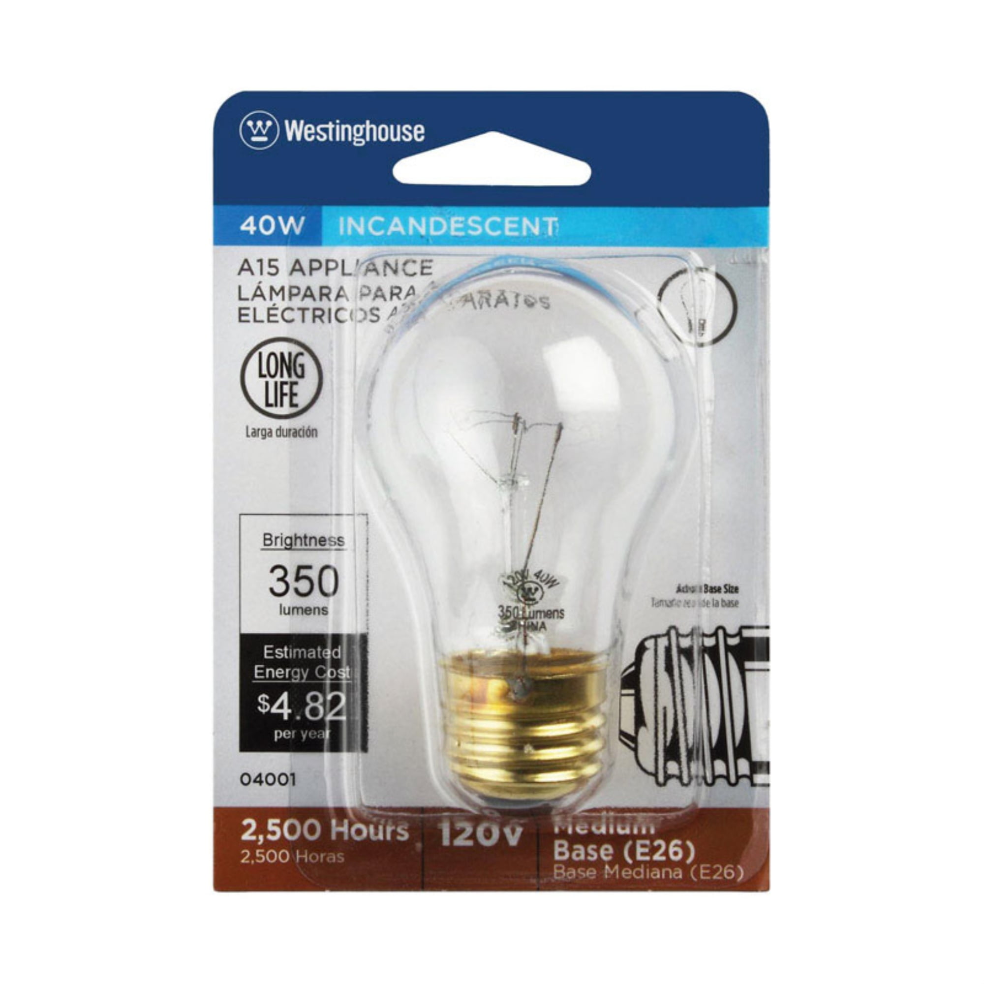 BULB A15 APPLIACE 40 CL (Pack of 6)