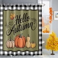 thumbnail image 2 of Shower Curtains for Bathroom-60"x72",Autumn Pumpkin Thanksgiving Harvest Waterproof Bath Curtain Grommet Shower Curtain Set, 2 of 7