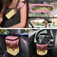 thumbnail image 4 of Yuyamidu Ice Cream Car Seat Cover Set for Women Car Steering Wheel Cover Seat Belt Pads Trash Bin Mount Phone Holder Rearview Mirror Cover Cup Holder Wrist Key Chain 15 PCS, 4 of 7