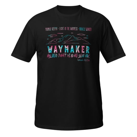 Tie dye Waymaker Miracle Worker Promise Keeper Christian T-Shirt (Black, S)