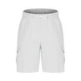 thumbnail image 3 of Yyeselk Mens Summer Cargo Shorts Elastic Waist Drawstring Casual Active Shorts Lightweight Relaxed Fit Vacation Beach Shorts with Pockets White XXXL, 3 of 5