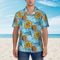thumbnail image 4 of Balery Sunflowers Print Men's Hawaiian Shirts Short Sleeve Beach Shirt Relaxed Fit Vacation Button Down Shirts-3X-Large, 4 of 9