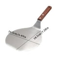 thumbnail image 3 of ionze Bakeware Sets, Bakeware, Bakeware Set, Ceramic Bakeware Set Clearance! Stainless Steel Pizza Spatula Large Wood Handle Round Spatula Cake Moving Spatula Kitchen Utensils 2PC (Silver), 3 of 8