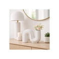 thumbnail image 3 of Loopy U-Shaped Vase for Modern Living Room Decor - Ceramic Flower Vase for Home, Bedroom, and Office Table Accents - Accent Display for House Dining Room Centerpiece and Mantel - 6", White, 3 of 14