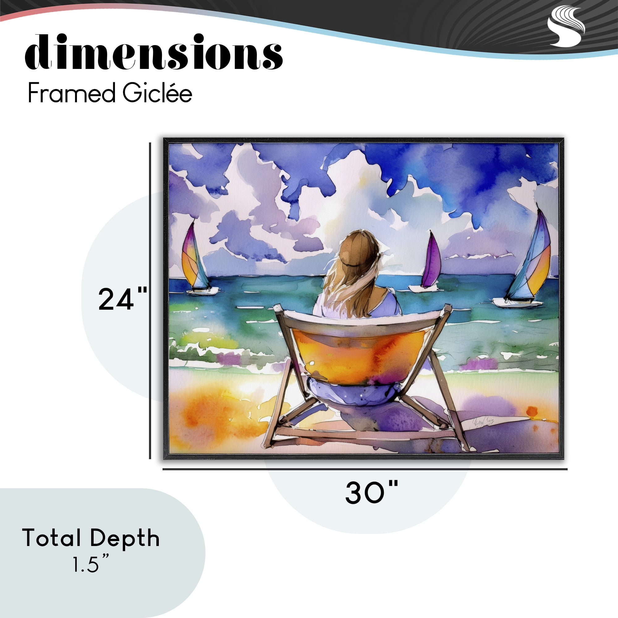 Stupell Industries Front Row to Paradise Black Framed Giclee Art, design by Shelly Craig