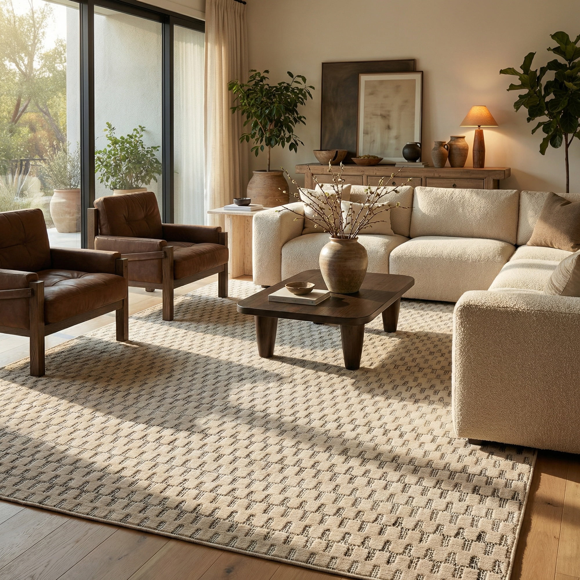 Rug Branch Maise Abstract Indoor Outdoor Area Rug, Cream Beige, Modern - Entryway, Hallway, Bathroom