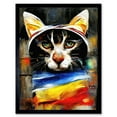 thumbnail image 1 of Street Cat Third Eye Psy-Fi Portrait Art Print Framed Poster Wall Decor 12x16 inch, 1 of 5