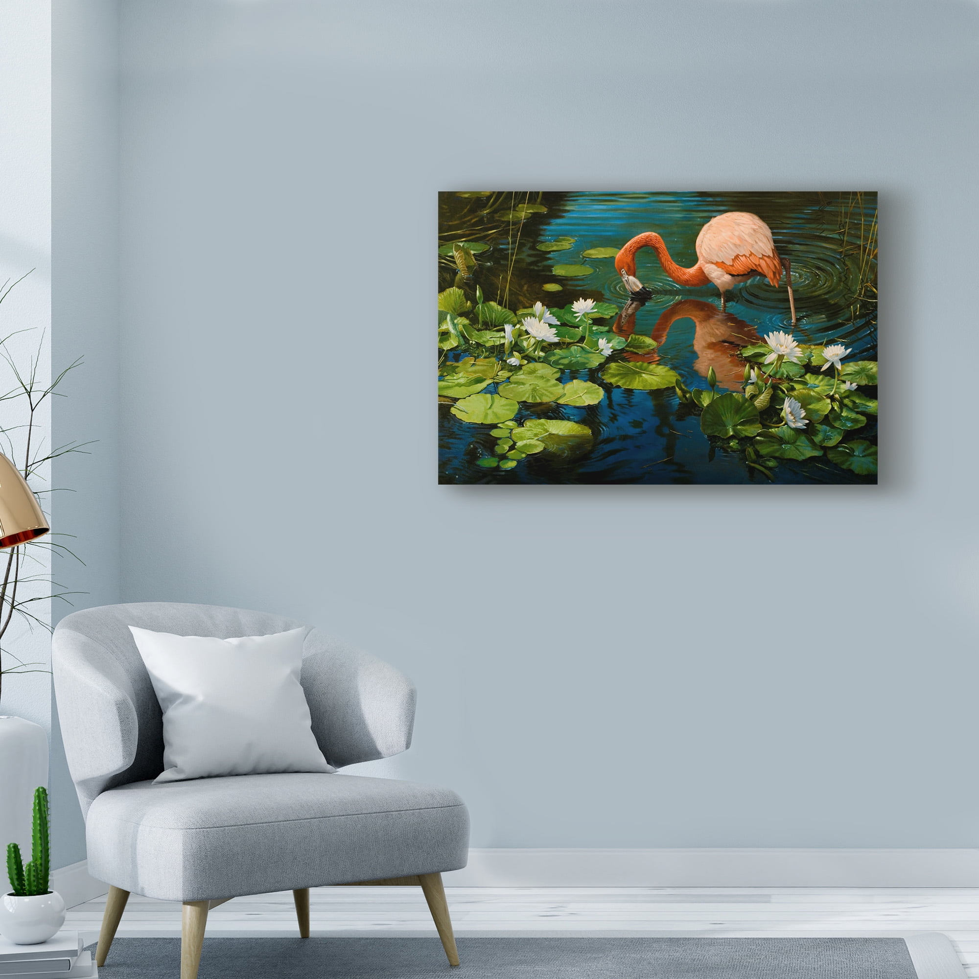 Trademark Fine Art 'Reflections Flamingo' Canvas Art by Michael Jackson