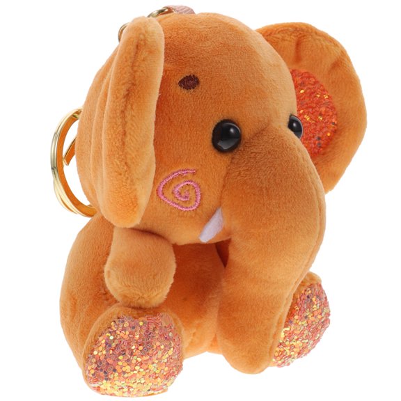 HOOWIFFY 1Set Elephant Stuff Keychain Soft Plush Key Holder for Women on Valentines Day