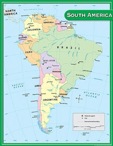 South America Map Chart Multi Color 7656 Related Lessons And