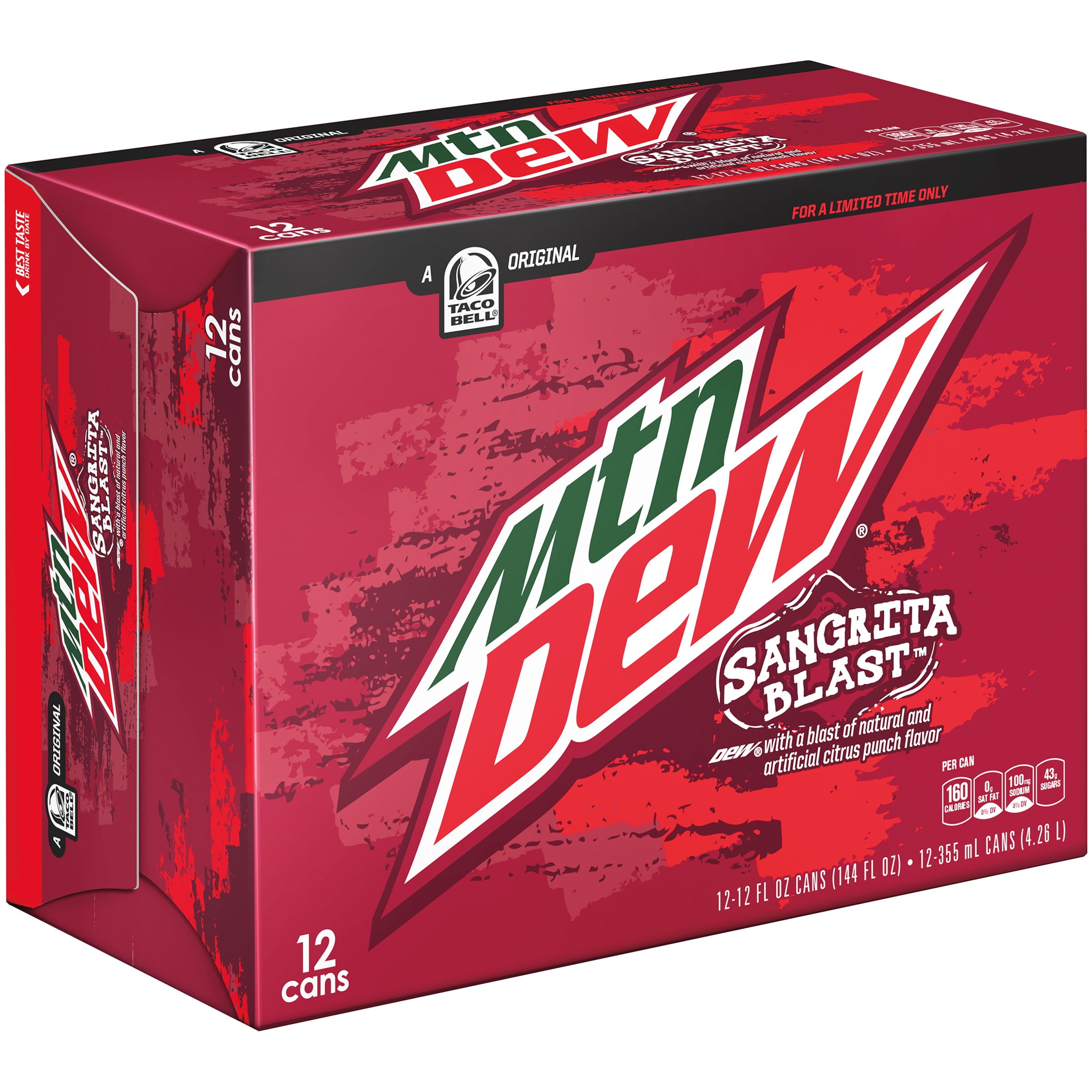 Mountain Dew Sangrita Blast 12 12 Fl Oz Cans Walmart Com Walmart Com