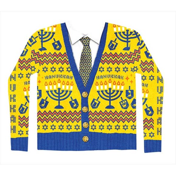 Faux Real F122019 Faux Real Shirts Ugly Hanukkah Sweater - XXL