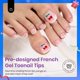 thumbnail image 2 of Presiona las uñas de los pies con forma de escarabajos cuadrados blancos con puntas francesas, 252 unidades, 2 of 7