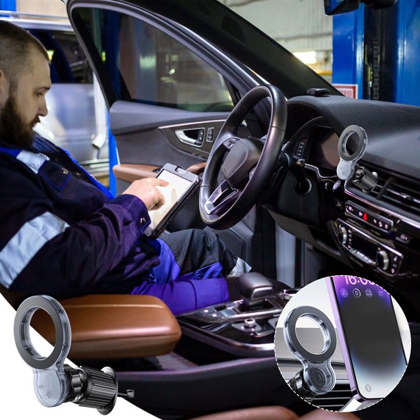 Puntoco 360 Rotation Car Mount, Sturdy and Durable Finger Phone Ring Holder for Cars, Cars, Trucks, Can Be Used with Smartphones, Mobile Devices