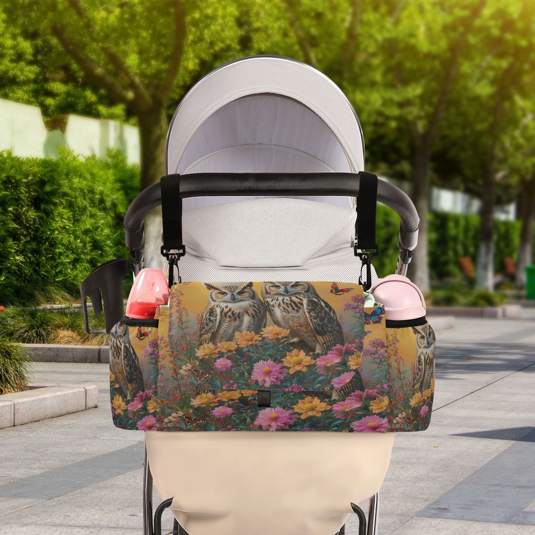 DIXRUYEE Stroller Organizer Whimsical Watchers Printed