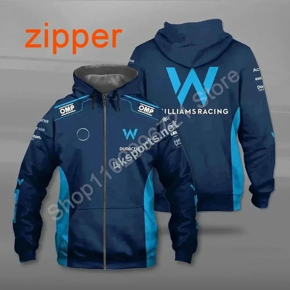 2024 New Unisex 3d Printed Hoodie Omp F1 Williams F1 Racing Team Zipper Hoodie Casual Spring/summer 110-6XL