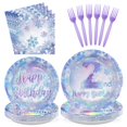 thumbnail image 1 of Artículos de fiesta Grencian Frozen para segundo cumpleaños, invierno, 96 unidades, 1 of 8